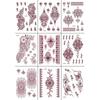 Red Mehndi Stickers Henna Tattoo Stickers Water Transfer Decals Red Henna Tattoo Decals  Girls