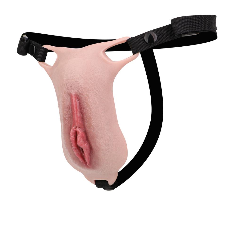 FAAK Silicone Chastity Cage Penis Cover Insertable Vaginal Pant Discreet Daily Wear Chastity Device Realistic Clitoris Wholesale