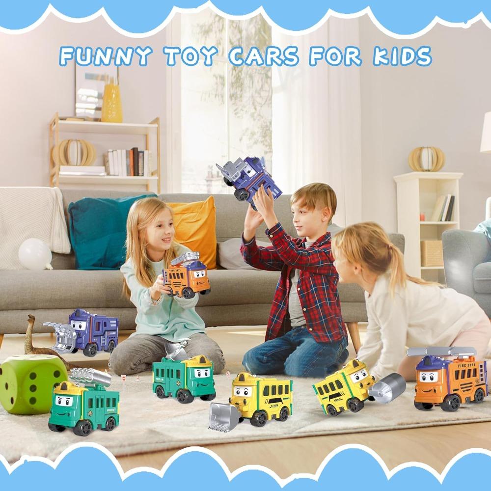 Flip Racers Transformable Cars for Kids Funny Toy Vehicle for Toddlers Pull Back Trucks Christmas Birthday Gifts for Boy Girl