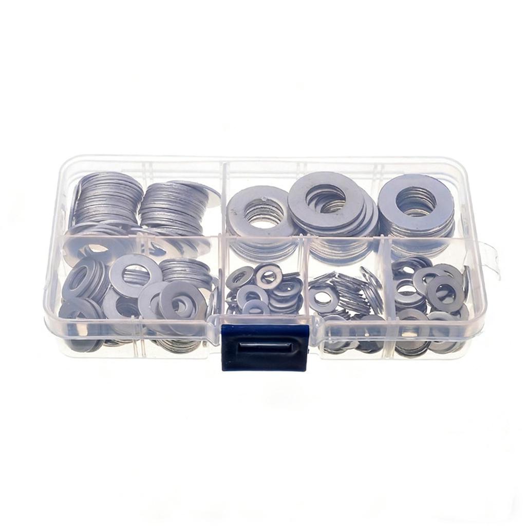 270PC Stainless Steel Gasket Set: M4-M12 Flat Washers