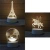 Creative Paris Eiffel Tower Jungle Deer Geometric Horse Night Light Gift Diy