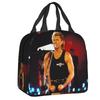 Sac à déjeuner isotherme personnalisé Johnny Hallyday Chanteur de Rock Français pour Pique-nique en Plein Air Réutilisable Glacière Thermique Boîte Bento Femmes Enfants