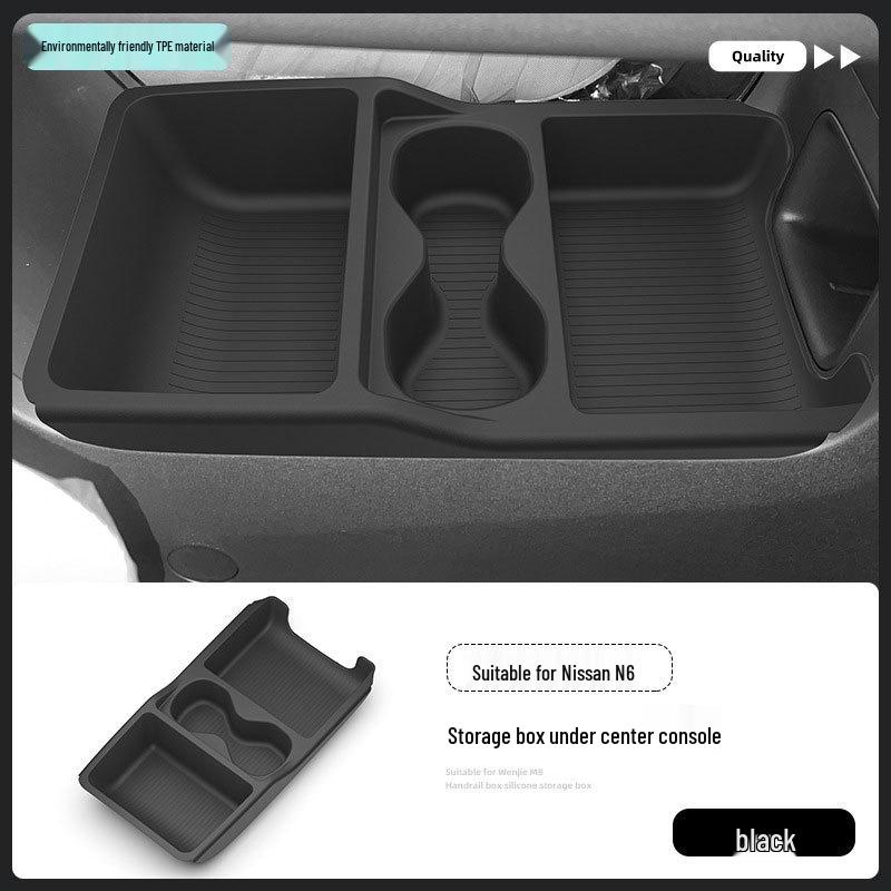 Nissan N6 Center Console Organizer: Storage Box, Cup Holder, Car Interior Accessories.