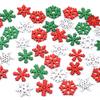 40-50pcs Wooden Slice Christmas Snowflake Scrapbooking For Christmas Party Embellishment Ornament DIY Handmade Gifts Decoration
