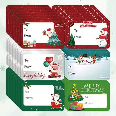 10 feuilles d'autocollants de Noël, 60 étiquettes de Noël avec noms pour cadeaux - Étiquettes festives auto-adhésives Décorations de fête