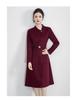 Elegant Woolen Skirted Dress with Waist-Cinch for Autumn/Winter