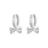 European & American Minimalist Zircon Flower Earrings with Heart Ear Cuffs - Stylish Niche Design for Women