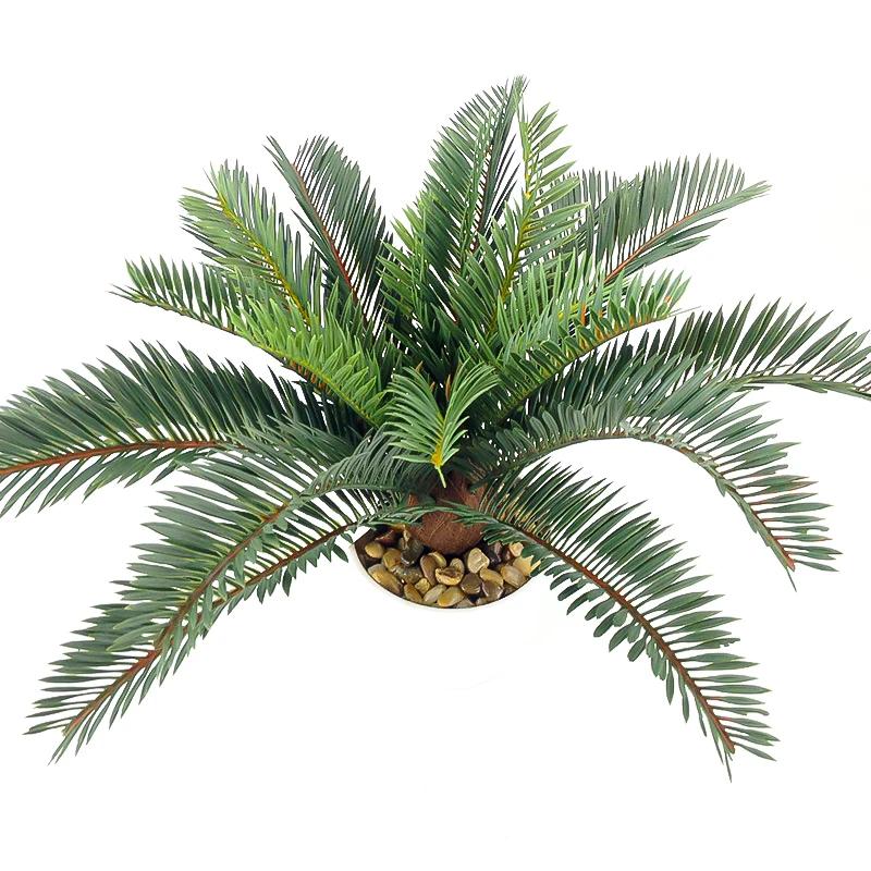 45cm Large Artificial Palm Tree Branch Tropical Fake Cycad Plants Plastic Coconut Tree Leafs For Home Garden Party Wedding Decor