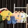 Summer Children Boys Infant Cotton Clothes Cars T Shirt Shorts 2pcs Set Toddler Fashion Clothing Baby Tracksuits 1 2 3 4 5 Years