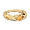 Citrine Twisted Infinity Band Design Ring - 925 Sterling Silver Gold Vermeil