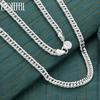 925 Sterling Silver 18-24 Inch 6mm Side Chain Necklace Wedding Jewelry