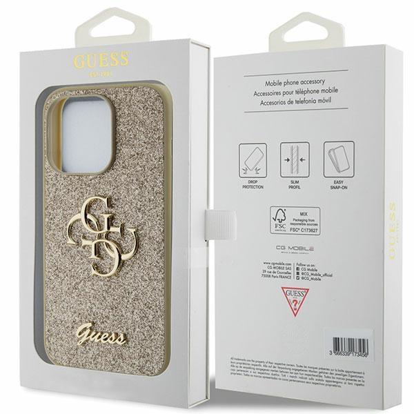 Guess Guhcp15Lhg4Sgd Iphone 15 Pro 6.1 Złoty/Gold Hardcase Glitter Script Big 4G