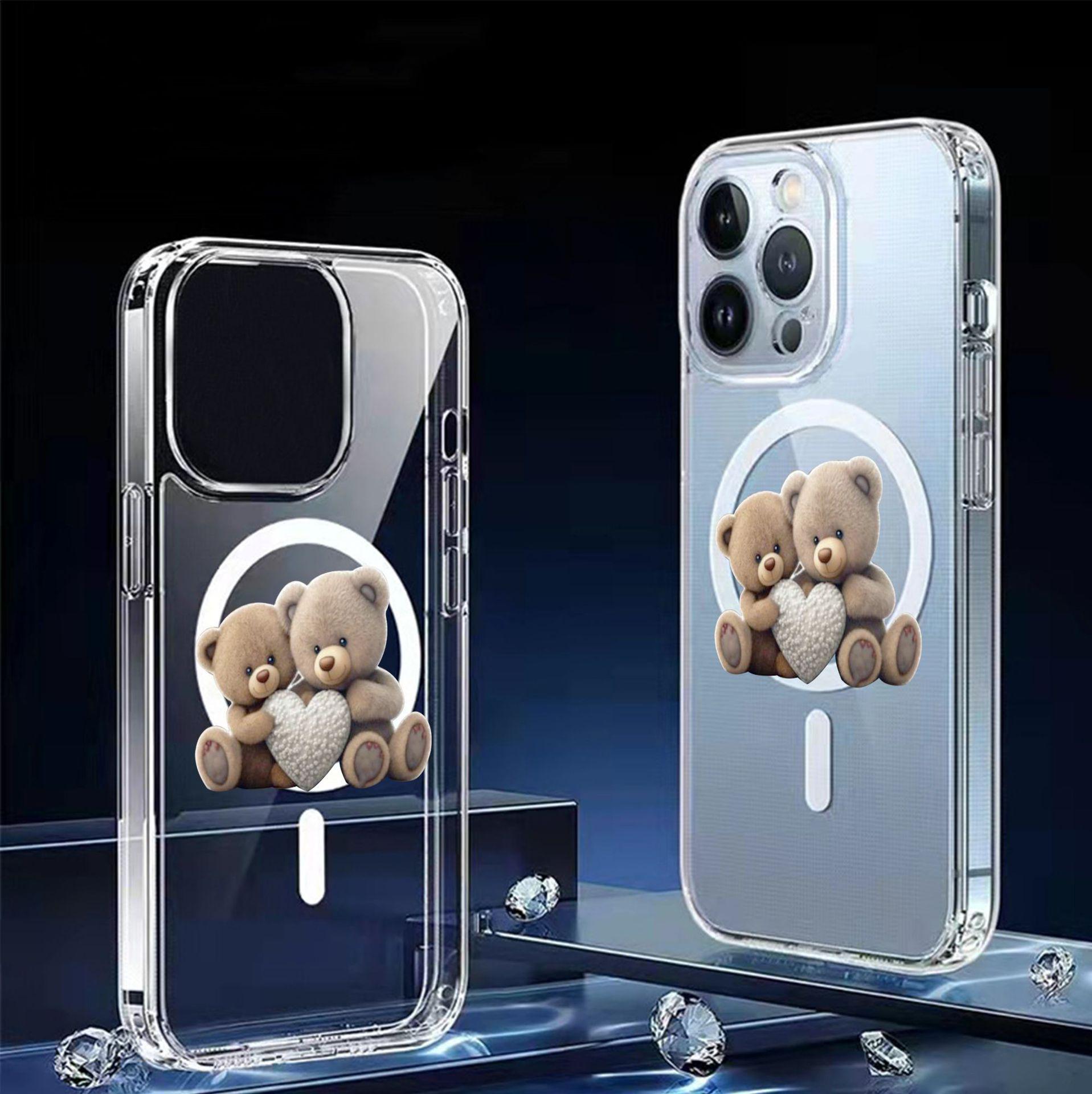 

Магнитный прозрачный чехол Care Bears для iPhone 15/16/17 Pro Max iPhone 17 прозрачный