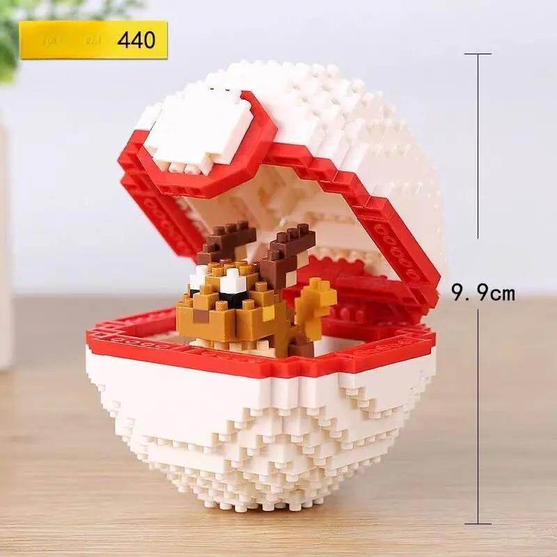 Ball Micro Building Blocks Pikachu Eevee Charmander Psyduck Magikarp Lapras DIY Mini Brick Figures Toys For Kids