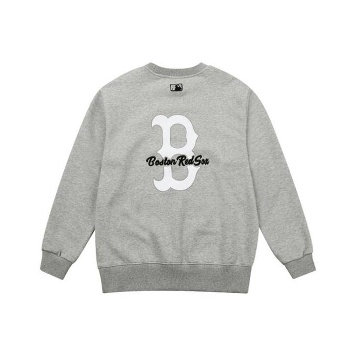MLB Boston Red Sox Großes Logo Gestickt Rundhals Amerikanisches Sweatshirt Unisex Sweatshirt Grau 31MT10111-43M XS gray