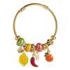 Fruit Series Bracelet Apple Lemon Orange Pendant Adjustable Wristband