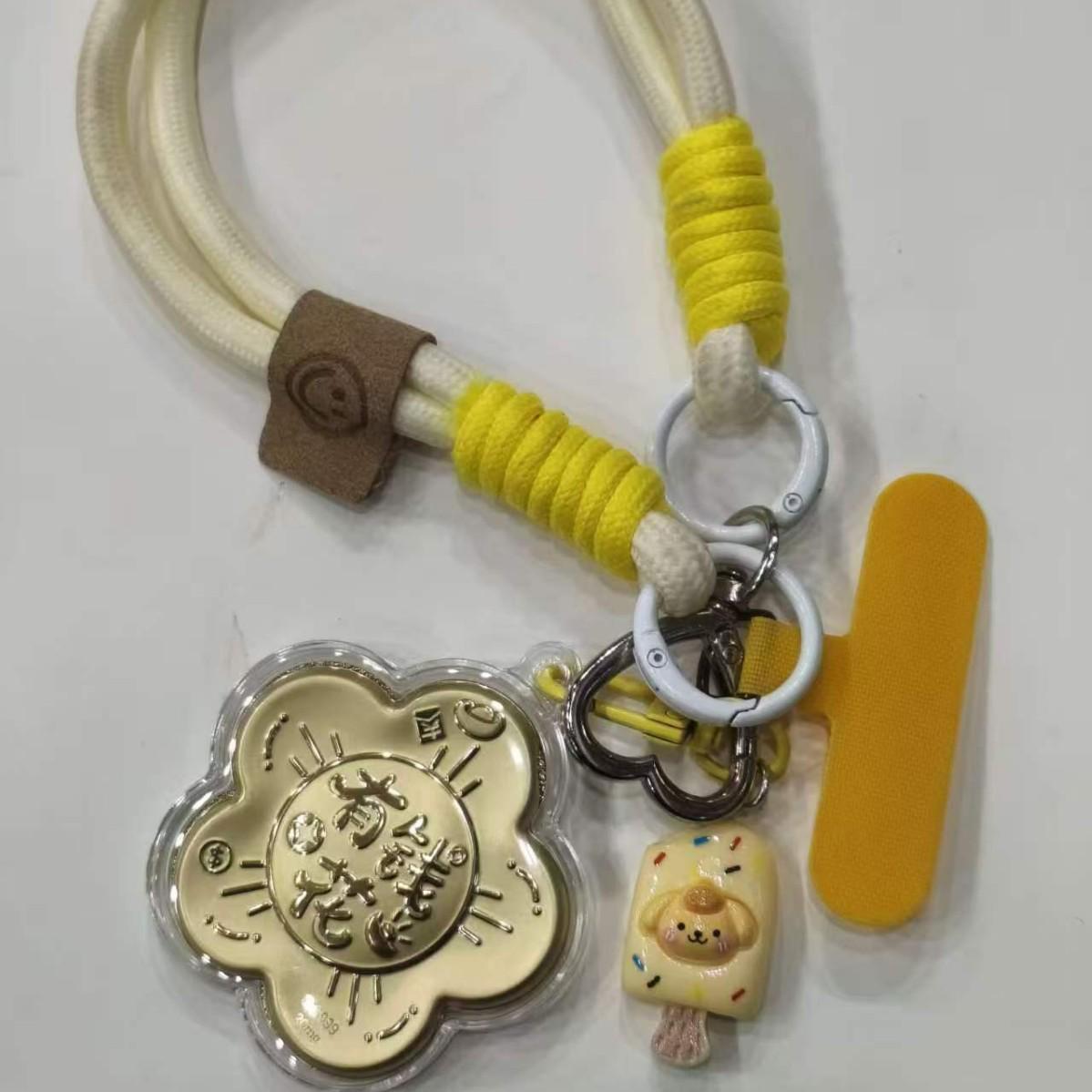 Gold Mobile Phone Pendant - Pure Gold Keychain Bag Charm for Festivals and Traffic Driving Gifts