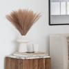 3 Pcs Artificial Flowers Faux Pampas Grass Small Fluffy Fake Flower Plant for Home Decor,Office,Bedroom, Items (Without Vase pot)(Brown)Silk