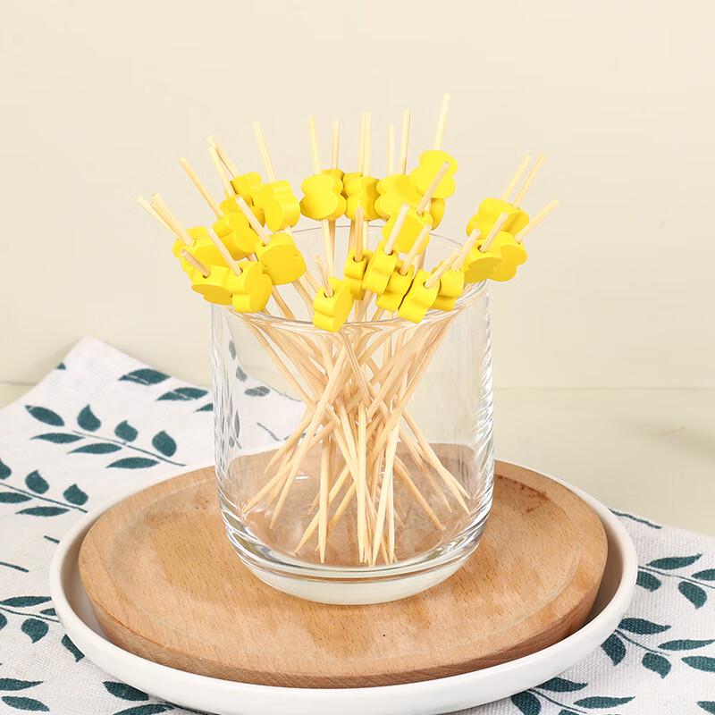 

ZISIZ Yellow Gourd Disposable Bamboo Fruit Picks
