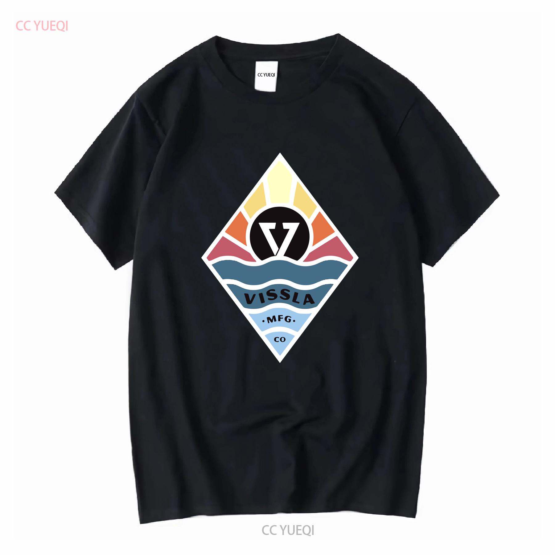 

VISSLA Black 2 Sided Logo T Shirt A Grade Mens Size Large vintage Washed Stretched fashion streetwear Comfortable Unisex 4XL