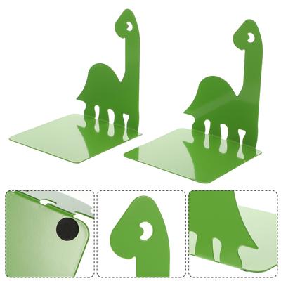 Decor Dinosaur Metal Bookend Support Holder Desktop Bookshelf 15x125x115cm Rack Stopper Green Student