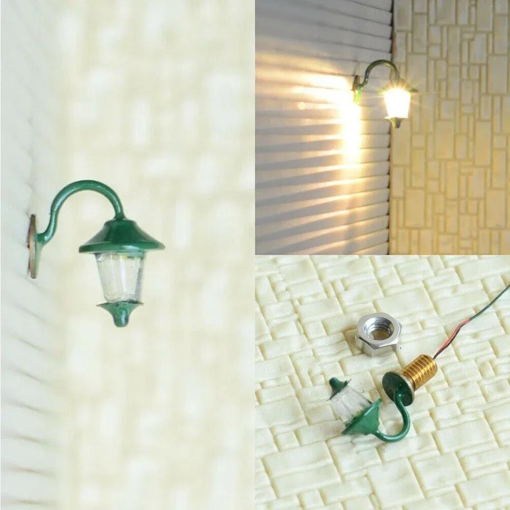 10 Piece Model Wall Lamps LED Street Lamps 1-Flame For H0 Houses Building Set Model Garden Decor Wall Lights Model Accessories China Mainland