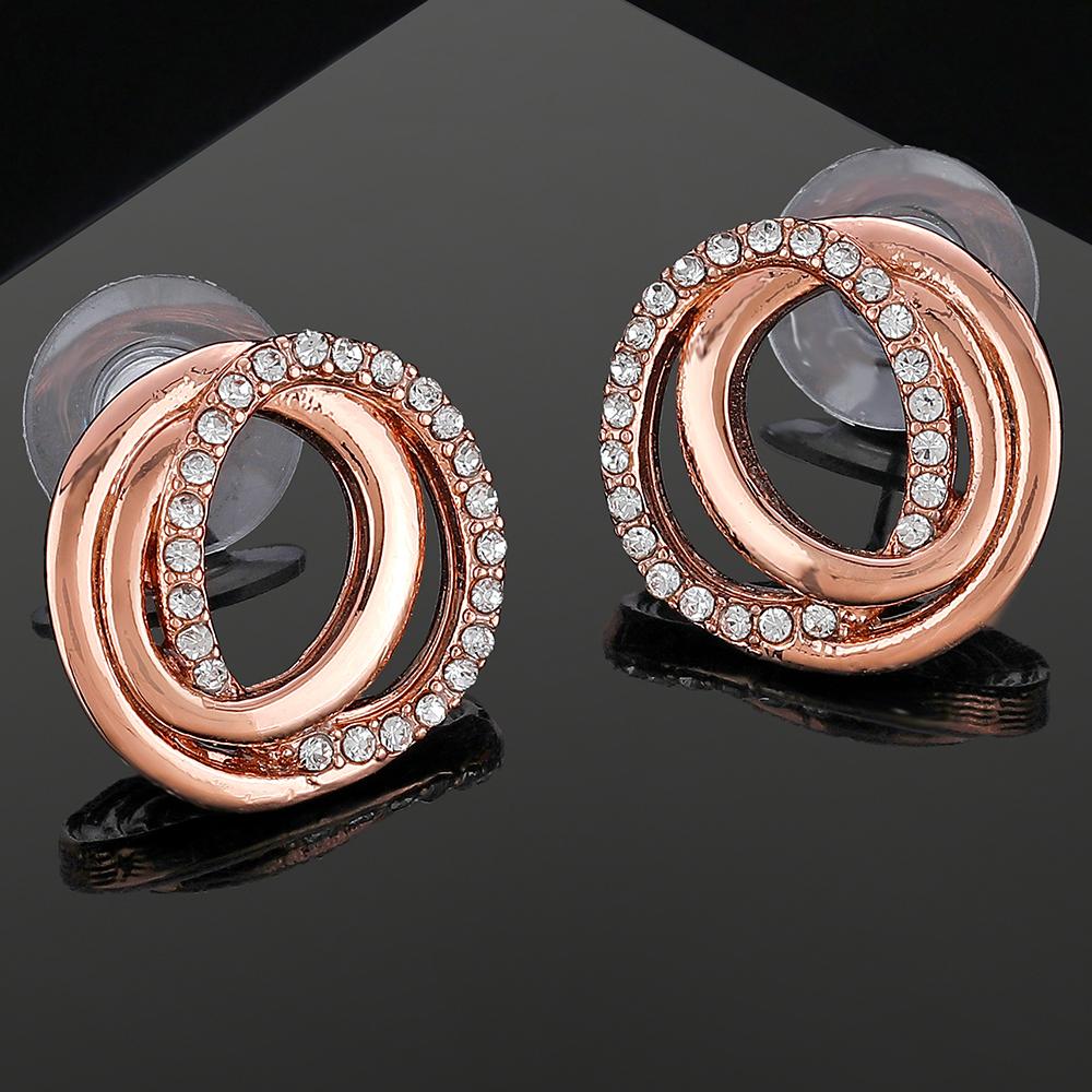 

Круглые дизайнерские серьги-гвоздики Estele с покрытием из розового золота для женщин