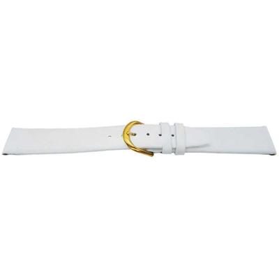 Bracelet En Cuir Pour Montre - MY-MONTRE - Bord Plat - Blanc - 18mm (16mm) - Rembourrage 2,7mm