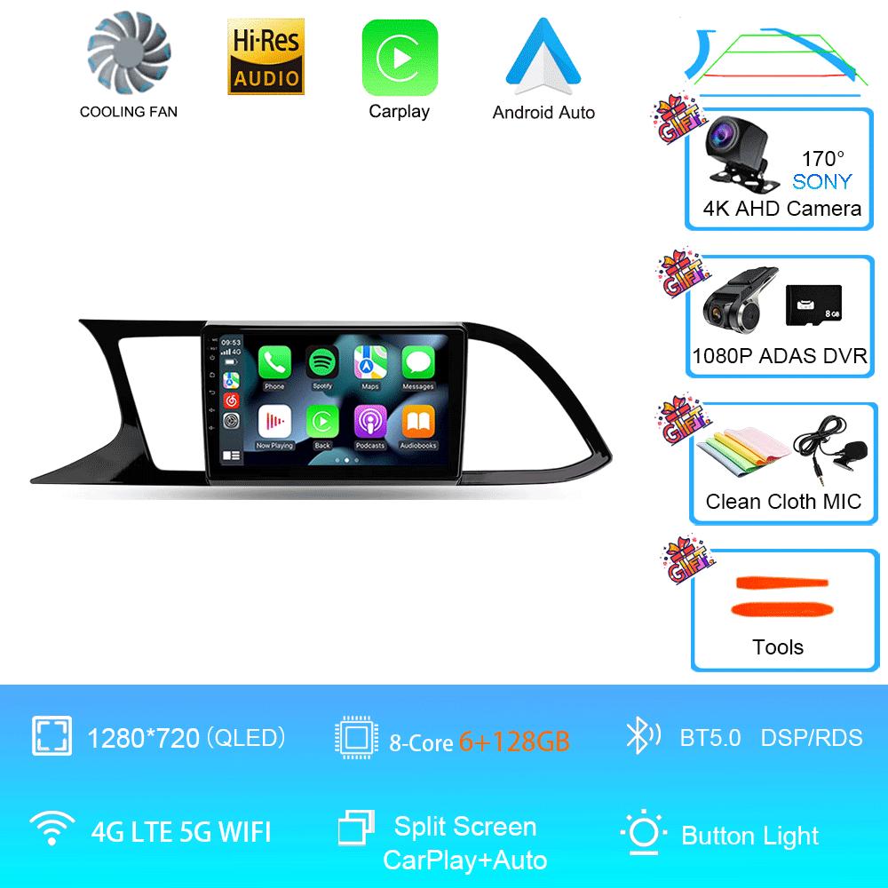 Car Radio Android 14 Carplay Auto For Seat Leon 3 MK3 2012-2020 GPS Navigation 4G WIFI Multimedia Video Player Stereo 360 Camera