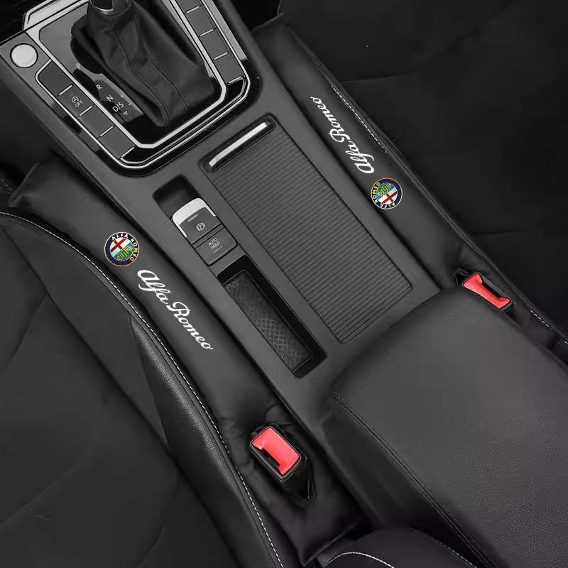 For Alfa Romeo 2Pcs Car Seat Gap Filler Strip Soft Pads Leather Car Styling Spacer For Alfa Romeo Giulietta Mito 159 Giulia Stel