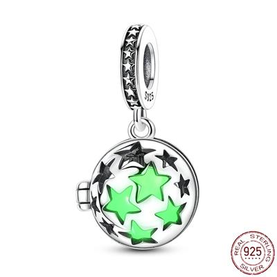 Hollow Stars Glowing Beads Bead Copper Craft Dangle Cute Pendant Fit Bangle Bracelet Necklace Handmade Jewellery