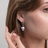 Blue and White Porcelain Ceramic Dangle Earrings: Ethnic-Style Fashion for Women