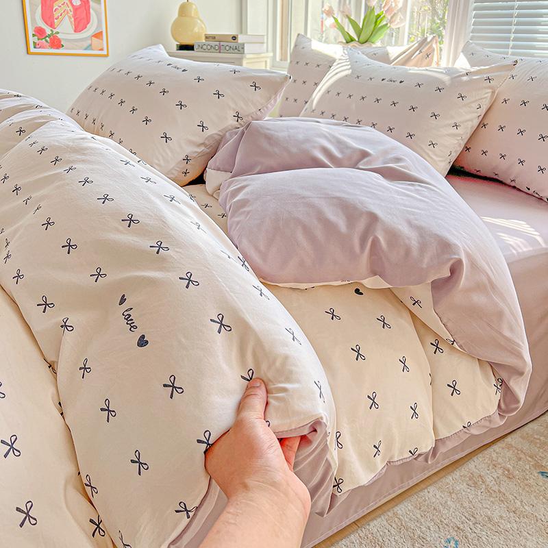 1pc Purple Lavender Printed Duvet Cover Single/Queen/King Size Quilt Cover for Double Bed Flower Housse De Couette220x240cm
