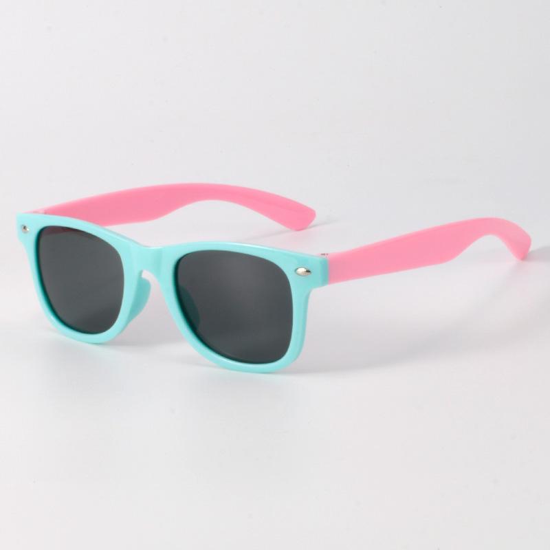 Anti-UV Color Block Children's Sunglasses: Trendy, Cute, Comfortable, Windproof & Sandproof for Boys and Girls