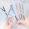 12-in-1 Double-Ended Pen Scissors with Paper Cutter Foldable Stainless Steel Blades and Ceramic Pen Knife for Multiple Scenes1pc