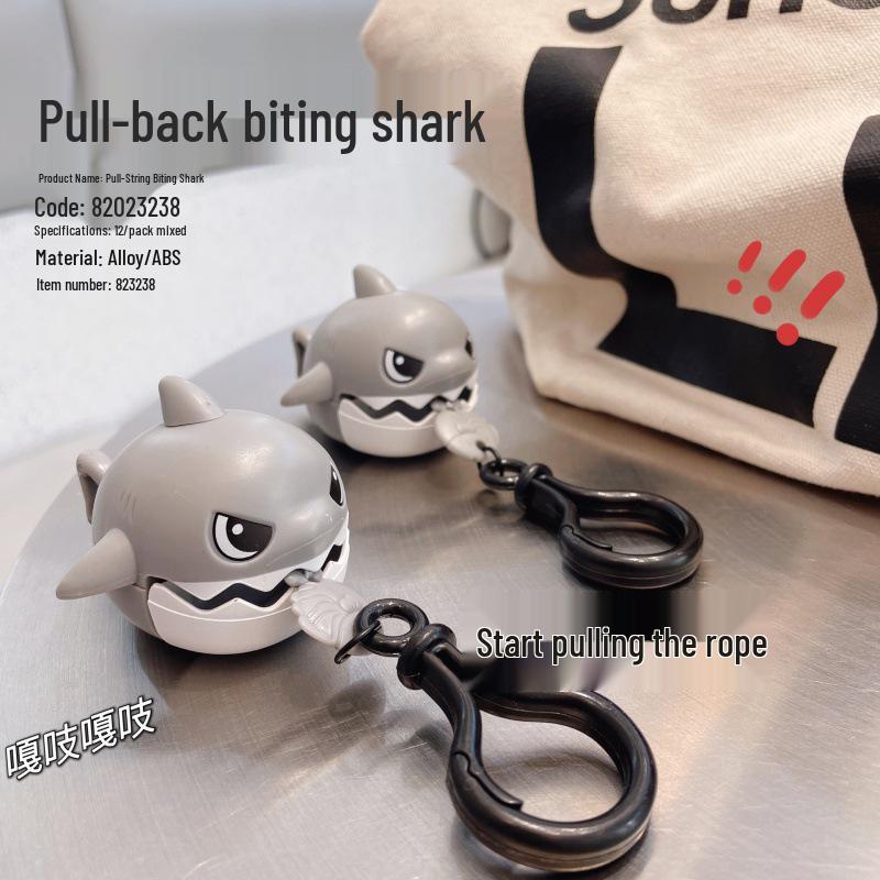 Shark Fish Grinding Teeth Pendant: Creative Decompression Toy Keychain