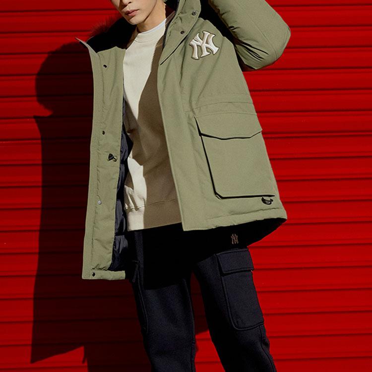 New MLB Base Logo Down Jackets Unisex Green 3ADJJ0216-50KAS