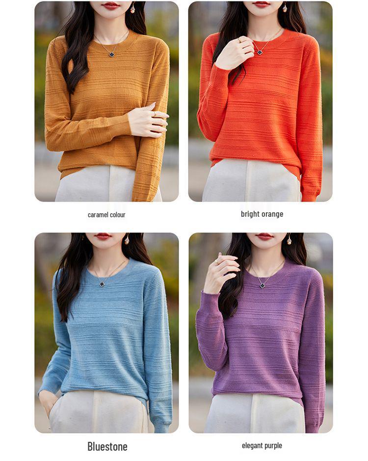 New Women's Plus Size Thick Wool Sweater - Round Neck, Loose Fit, Knitted Pullover for Autumn and Winter