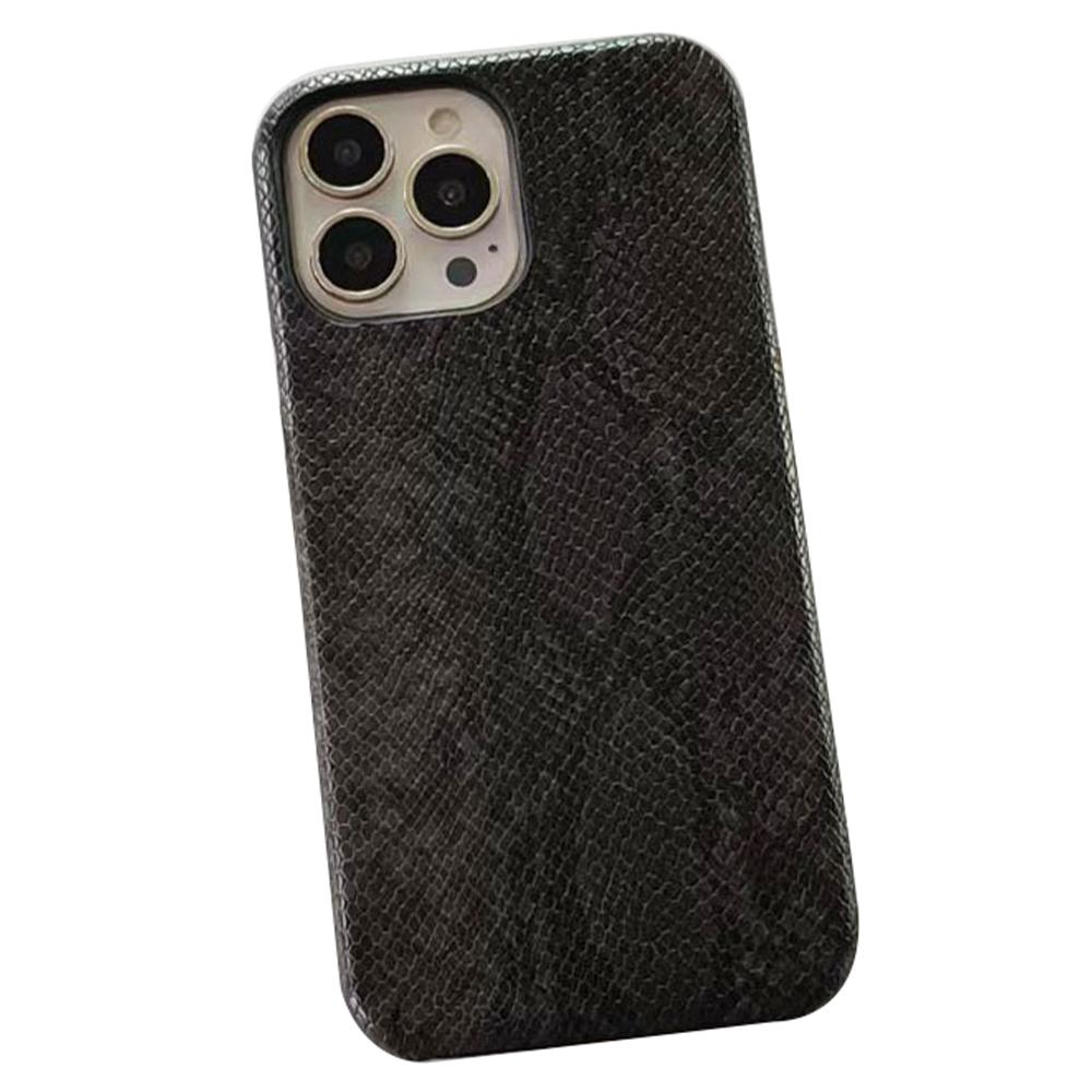 For iPhone 14 Pro Phone Case PC+PU Leather Cover Snake Texture Anti-Drop Phone Back Shell
