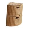2 Tier Corner Storage Basket Stackable Wardrobe Organizer for Books Clothing S