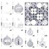 Xmas Tree Ornaments 42/44 Pcs Holiday Decor PVC Glossy Ball Set Christmas Decorations