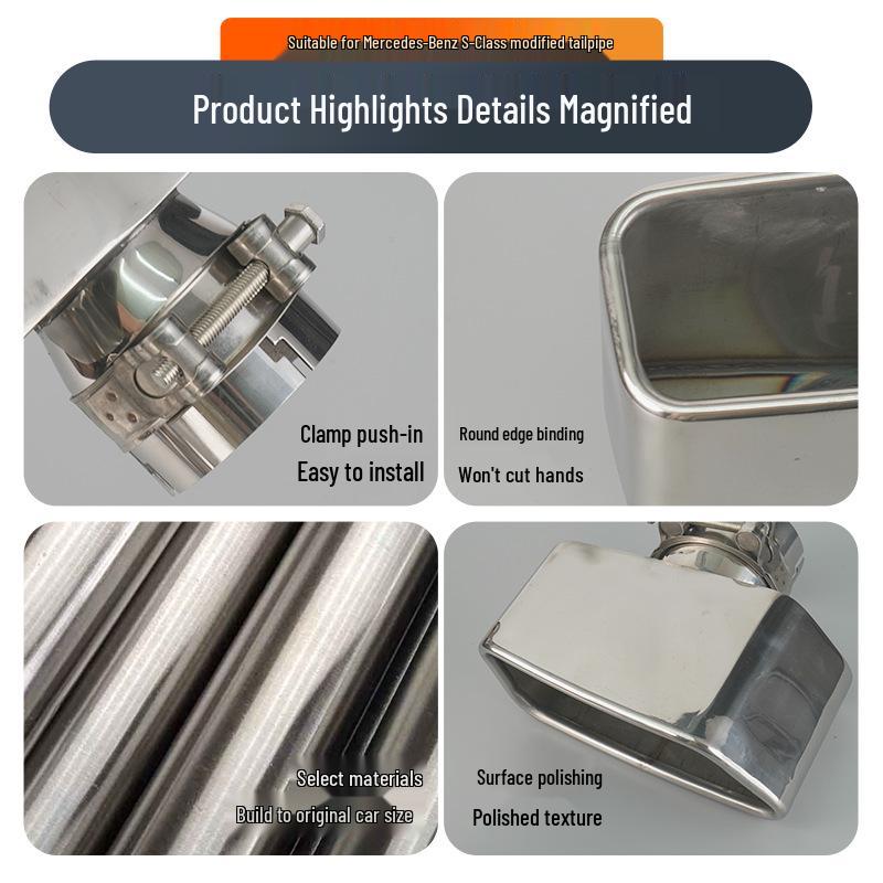 Compatible Mercedes-Benz S-Class S500 S300 S350 Tailpipe Exhaust Modification