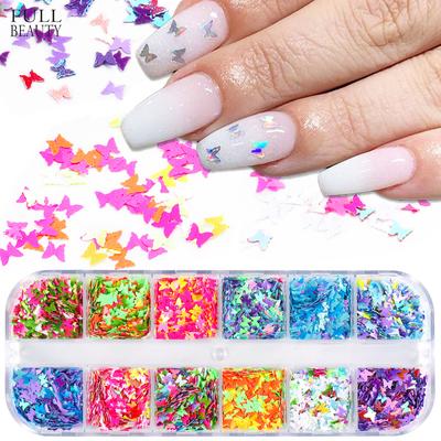 Nail Art Accessories 12 Colors Laser Symphony Butterfly Sequins Nail Decoration Sequins