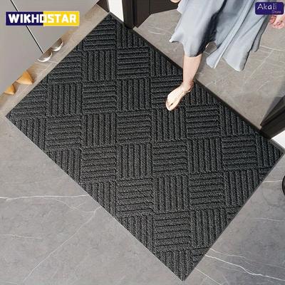 Thick Durable Absorbent Entrance Mat Modern Non-Slip Rubber Doormat with Twill Edge Design for Indoor Porch Patio