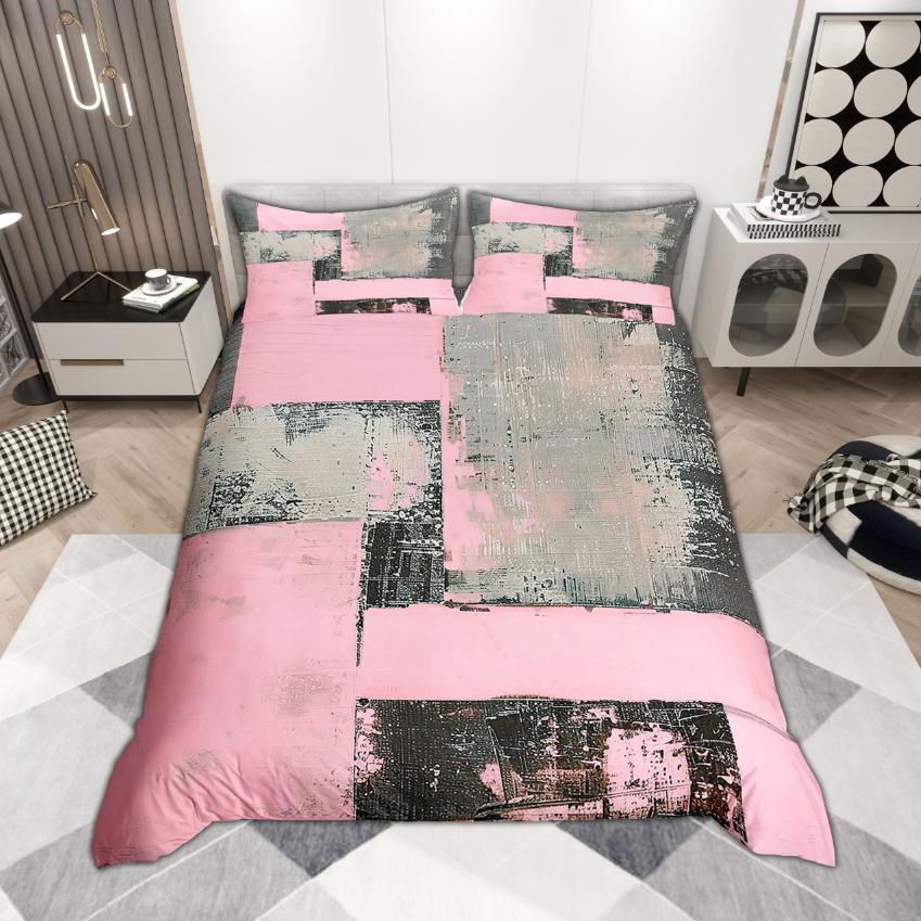 Homewish Grunge Ombre Duvet Cover Set 2pcs/3pcs, Watercolor Oil Painting Bedding, Modern Abstract Minimalist Quilt Cover Set