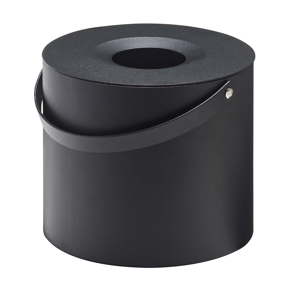 Yamazaki Tower Mosquito Coil Storage Pot, Round, Black, Approx. W17 x D17 x H14 cm (including lid