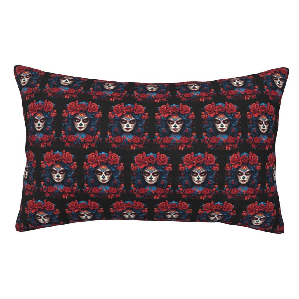 Alexander Gothic Las Elegantes Girls Day Of Dead Skull Rectangle Pillowcase Cushion Cover Bedroom Bed Home Comfort Throw Pillow