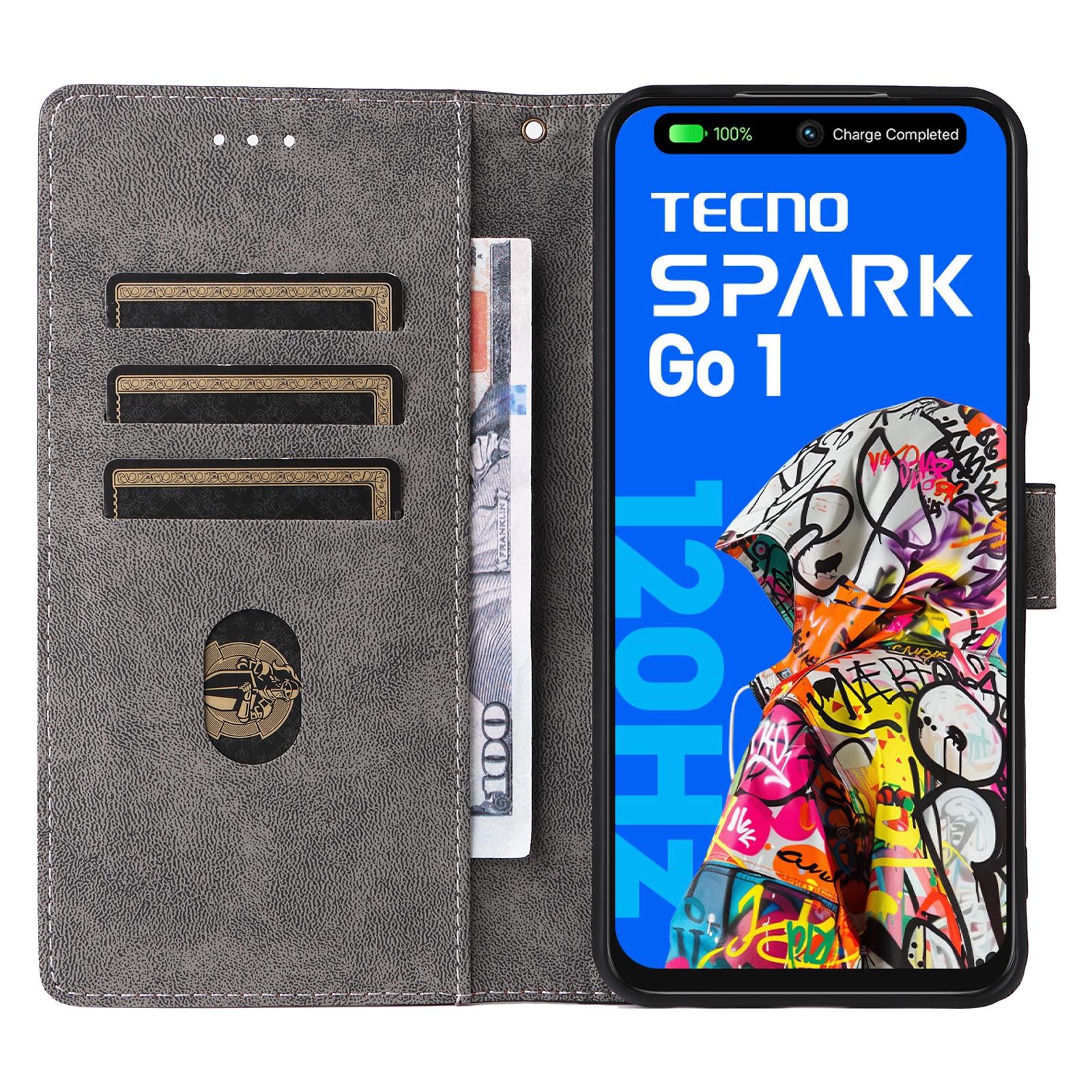 

For TECNO Spark Go 2025/Spark Go 1/Pop 9 4G Wallet Case RFID Blocking PU Leather Cover Stand View Brown