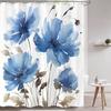 Colorful tree flower shower curtain fabric bathroom decoration with 12 hooks 180x 180cm bathtub shower curtain