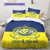 Al Nassr Crest Custom Name Pattern Bedding Quilt Set Quilt Cover Pillowcase Home Birthday Gift(1 * duvet cover + 2 * pillowcase, without core)